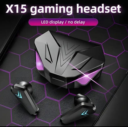 🎮 X15 Gaming Air Buds – Ultra-Low Latency Wireless Earbuds with LED Display & Explosive Sound
