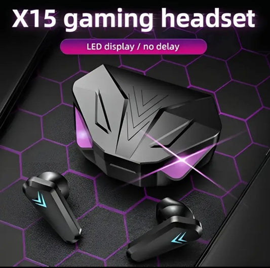 🎮 X15 Gaming Air Buds – Ultra-Low Latency Wireless Earbuds with LED Display & Explosive Sound